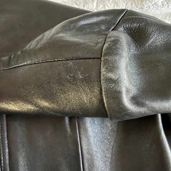 JACQUELINE FARRAR Black Leather Jacket and Skirt EUC - Picture 15 of 16